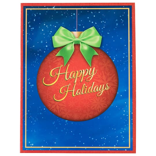 JAM Paper 7.25" x 9.5" Happy Holidays Light Up Christmas Card